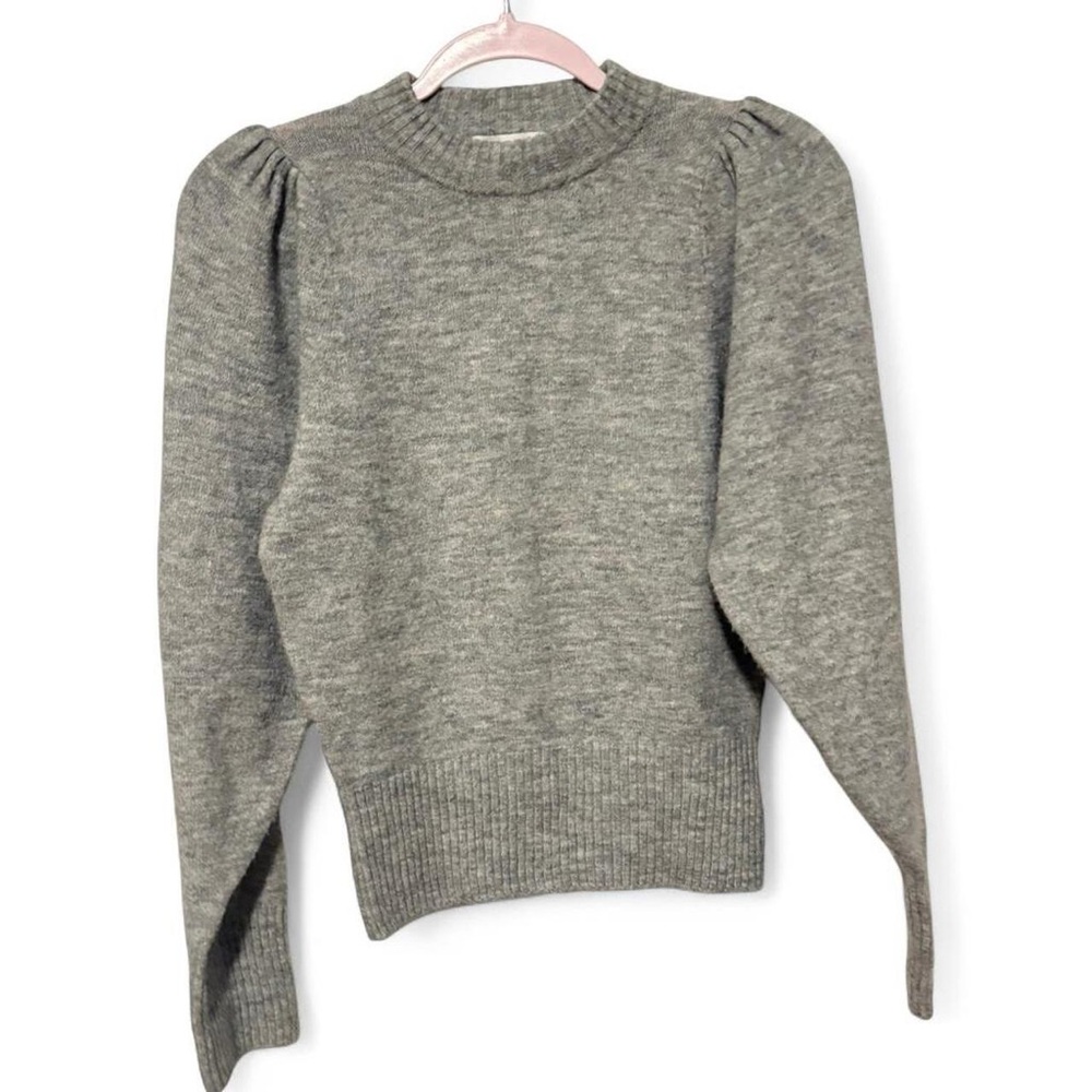 H&M grey sweater‎ with puffy sleeves sizes xs